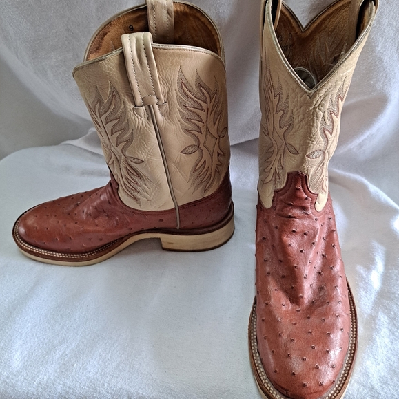 TONY LAMA OSTRICH MENS BOOTS - Picture 1 of 14
